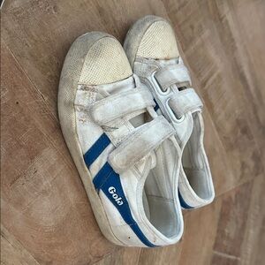 Gola Kids' White and Blue Velcro Shoes